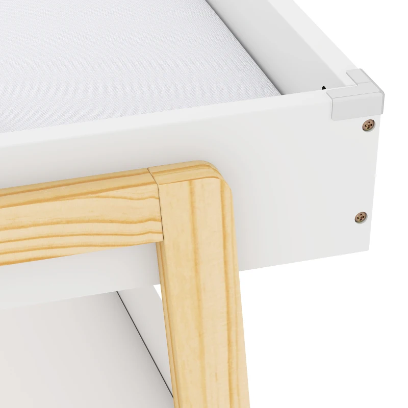 AIYAPLAY Baby Changing Table with 2 Storage Shelves, Nursery Diaper Changing Unit with Waterproof Changing Mat, White