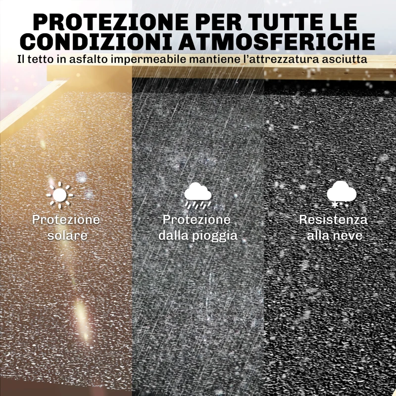 Outsunny Capanno per Attrezzi a 2 Zone con Ripiani Regolabili e Finestra, in Legno di Abete, 106x57x167 cm, Color Legno