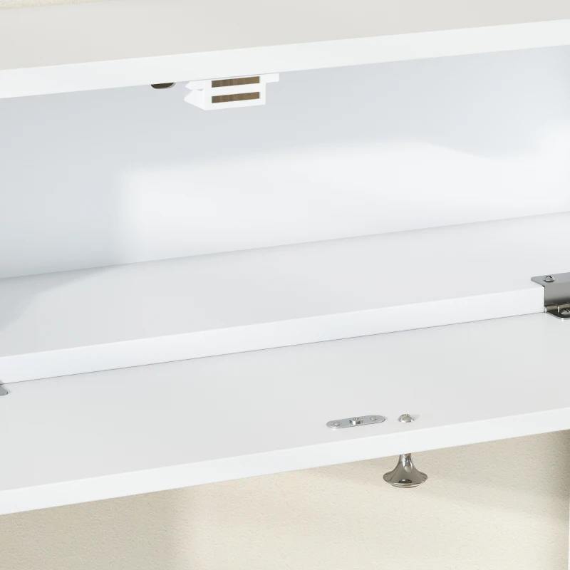 HOMCOM Meuble WC dessus de toilette avec 2 placards, tiroir basculant, porte-papier et étagères réglables, blanc