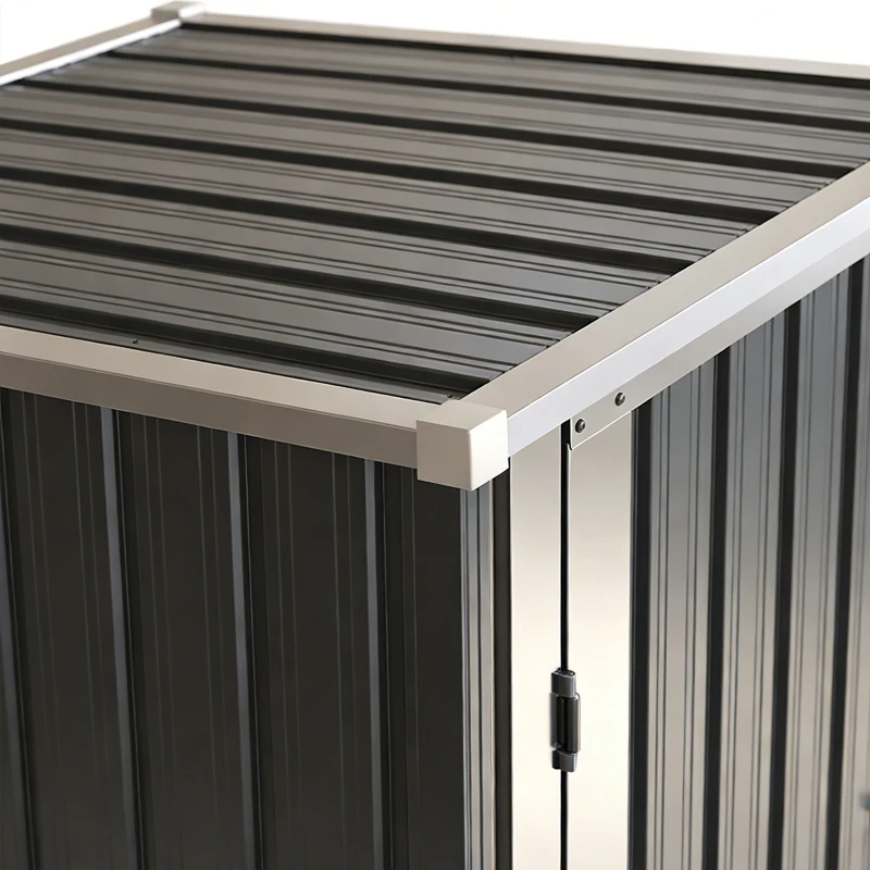 Outsunny Abri de Jardin Armoire de Jardin 0,69m² Toit Incliné Porte Verrouillable et Barres de Soutien 83x89x163cm Gris Anthracite