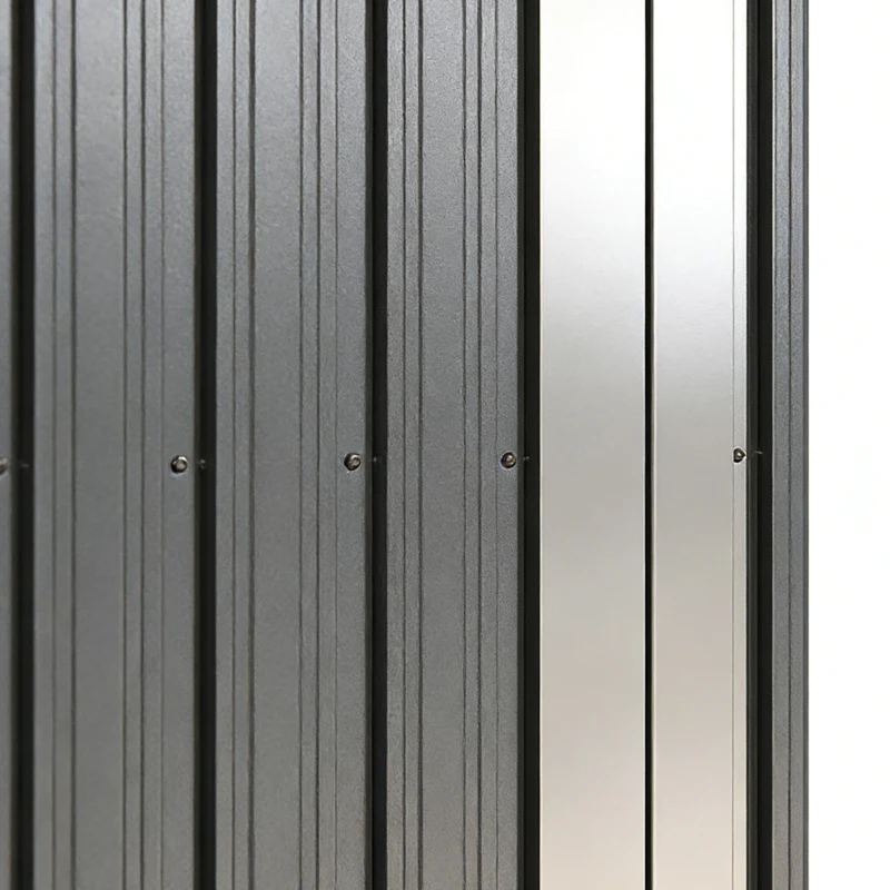 Outsunny Abri de Jardin Armoire de Jardin 0,69m² Toit Incliné Porte Verrouillable et Barres de Soutien 83x89x163cm Gris Anthracite