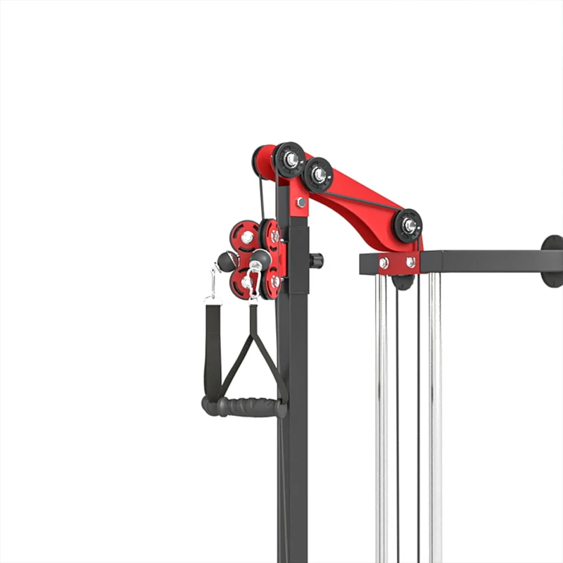 SPORTNOW Station de Musculation à Poulie Machine à Câble LAT Fixation Murale Charge de Poids Personnalisable 85x68x210cm Noir