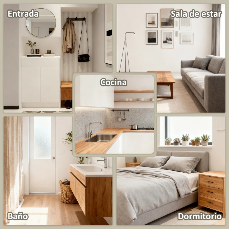 HOMCOM Armario de Salón Aparador Auxiliar con 4 Cajones 1 Puerta y Estante Interior Mueble de Almacenaje Multiusos para Baño Dormitorio Comedor 54x29x83 cm Roble