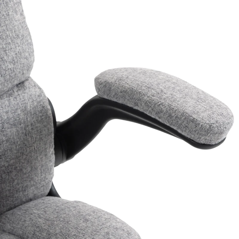 HOMCOM Fauteuil de bureau massant et chauffant, chaise de bureau ergonomique avec hauteur réglable, fonction à bascule, gris