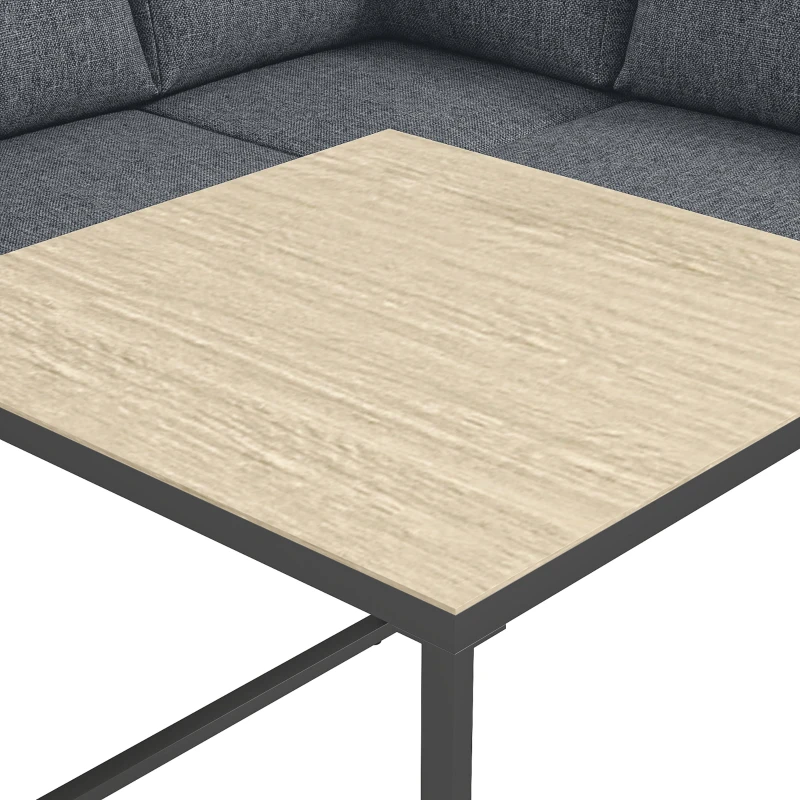 Outsunny Salon de Jardin Extérieur 3 Pièces 5 Personnes, 2 Canapés avec Coussins Épais, 1 Table Basse, 183x183x72cm, Gris Foncé