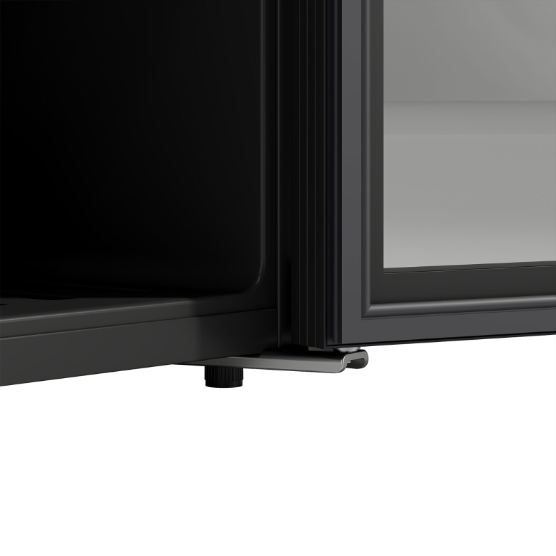 HOMCOM Réfrigérateur à boissons 70L et 70 canettes, petit frigo silencieux, porte en verre trempé, étagères réglables, noir