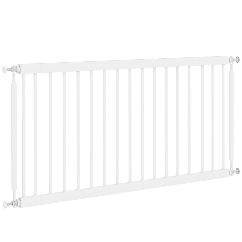 PawHut Barrera de Seguridad para Perros Pequeños Extensible 67-93,5 cm Altura 45 cm para Puertas y Escaleras Blanco