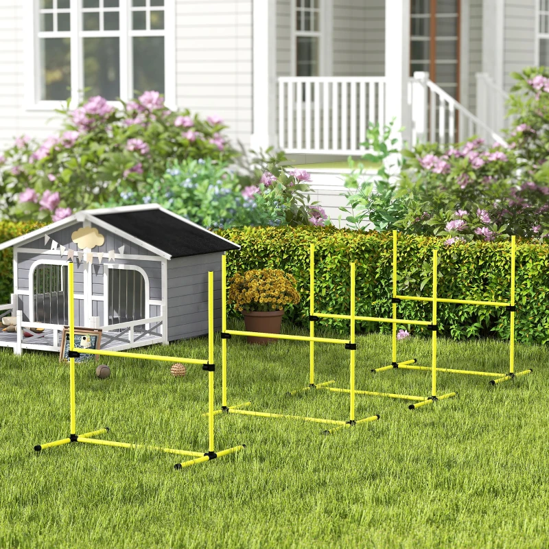 PawHut Agility sport pour chiens set de 4 obstacles professionnels avec système de maintien au sol sac transport fourni