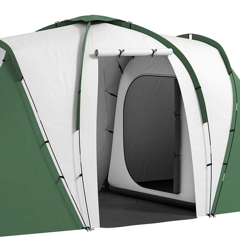 Outsunny Tente de camping familiale 4-6 pers. étanche légère facile à monter 2 grandes portes dim. 5,55L x 2,25l x 1,9H m