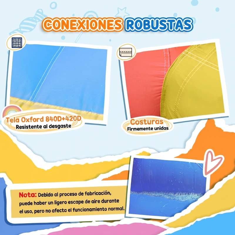 Outsunny Castelo Insuflável com 2 Escorregas Trampolim e Piscina para Crianças acima de 3 Anos com Inflador e Bolsa de Transporte para Interior Exterior 330x265x185cm Multicor