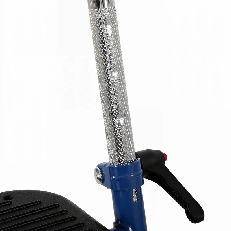 HOMCOM Déambulateur 4 roues pliable, rollator en acier inoxydable, siège rembourré en PU, poignée réglable, bleu