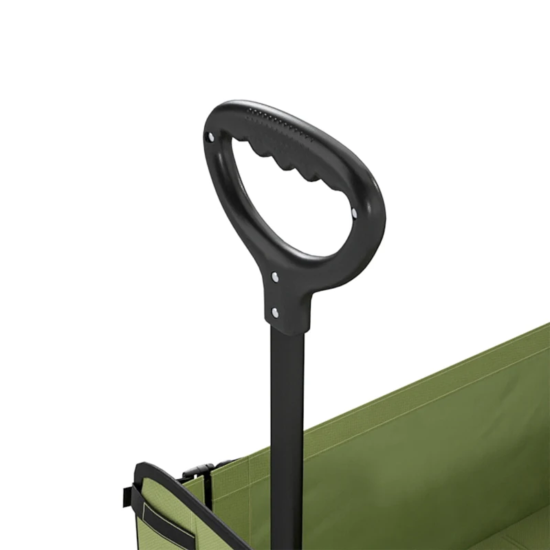 Outsunny Chariot de jardin pliable 130 L chariot de transport sac amovible poignée télescopique rotative 90 x 50 x 60 cm noir