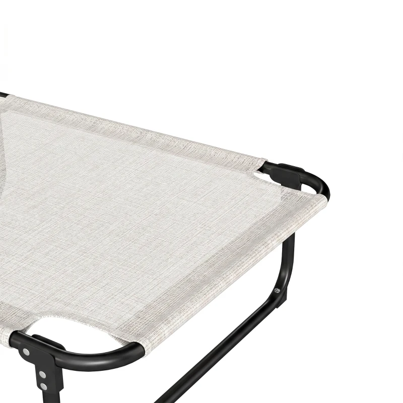 Outsunny Chaise longue de jardin pliante dossier réglable sur 4 niveaux, trou de lecture et appui-tête 72 x 194 x 89 cm crème