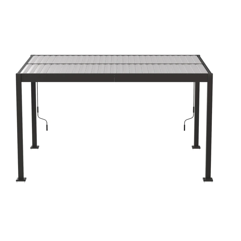 Outsunny Pergola Bioclimatique 4x3m en Aluminium à Toit Louvred Ajustable, Protection Soleil, pour Jardin Extérieur, Blanc