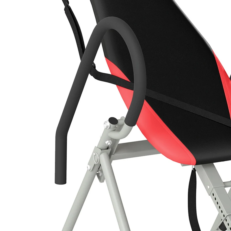 SPORTNOW Table d'Inversion Pliable en Acier, Inversion 0-90°, Verrou de Cheville Réglable, 122x59x130cm, Rouge