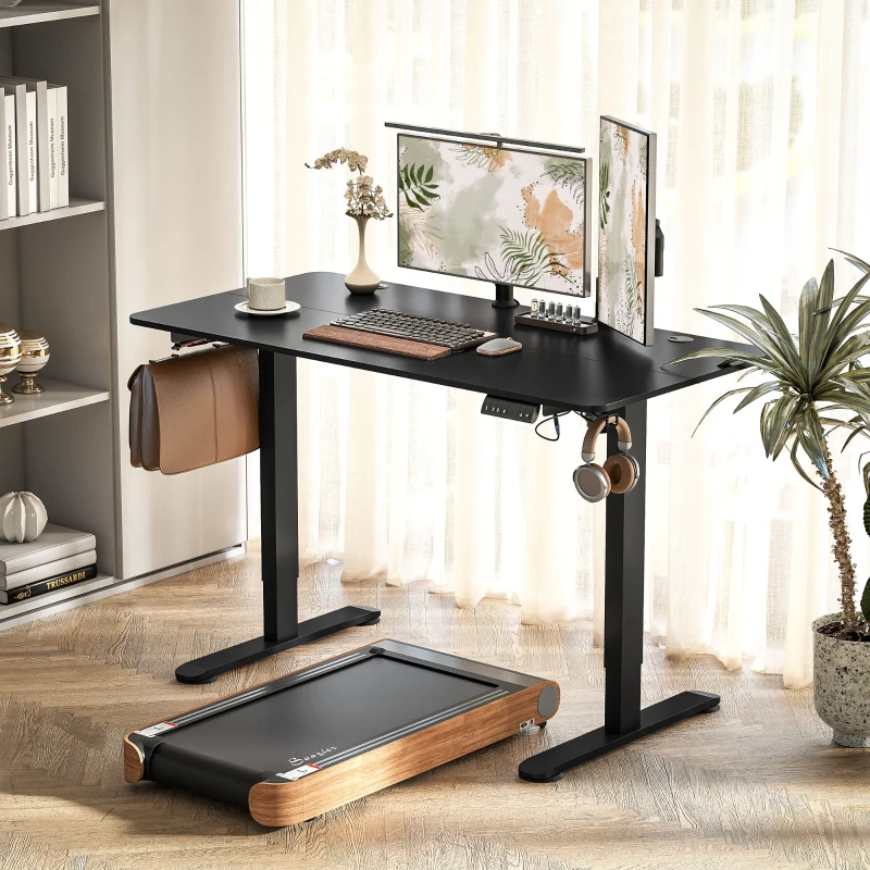 Vinsetto Stehpult höhenverstellbarer Computertisch Schreibtisch, 140 cm x 70 cm x 116 cm, Schwarz