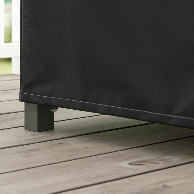 Outsunny Housse Salon de Jardin Extérieure Imperméable 420D Tissu Oxford, avec Évent et Sac de Rangement, 180x120x74cm, Noir