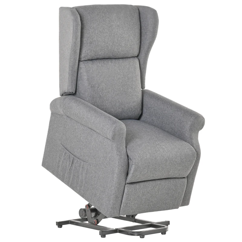 HOMCOM Relaxsessel, Aufstehhilfe, Liegefunktion, bis 200kg, 72,5x94x109cm, Grau