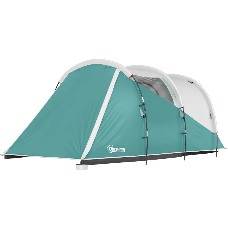 Outsunny Kampeertent voor 4-5 personen, aparte woon- & slaapruimtes, 460L x 260B x 190H cm, Groen