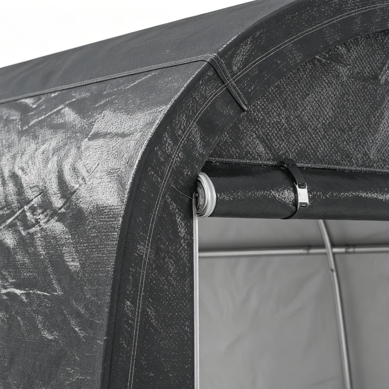Outsunny 3 x 3(m) Garden Storage Tent, Heavy Duty Outdoor Shed with 2 Doors, Waterproof Portable Shed Tent Shelter with Galvanised Steel Frame for Bike, Motorcycle, Garden Tools, Grey