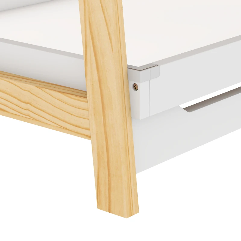 AIYAPLAY Baby Changing Table with 2 Storage Shelves, Nursery Diaper Changing Unit with Waterproof Changing Mat, White