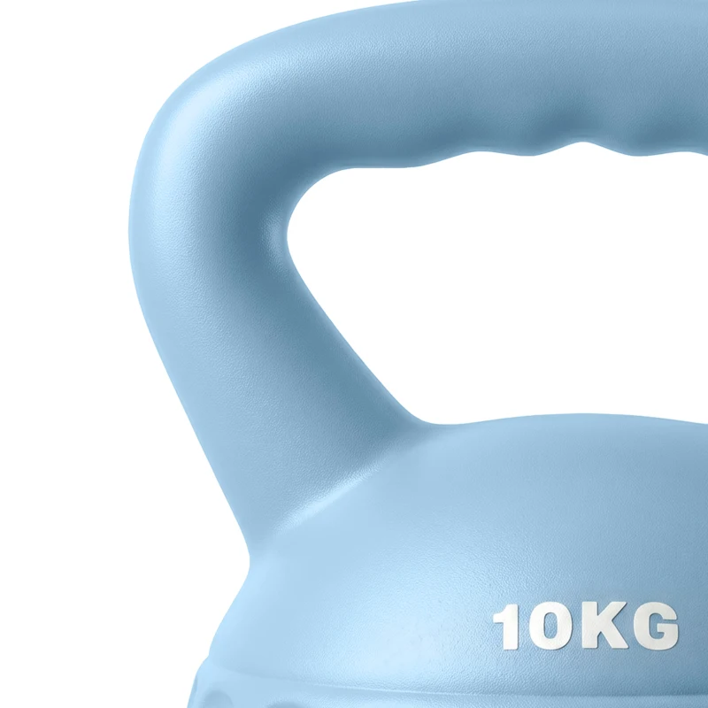 SPORTNOW Kettlebell 10 kg, haltère avec poignée Antidérapante, haltère à boule, musculation, entraînement, pour gym, bleu