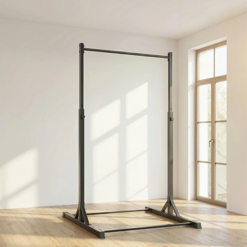 SPORTNOW Station de musculation et barre de traction power tower 200 kg avec 8 niveaux de hauteur noir