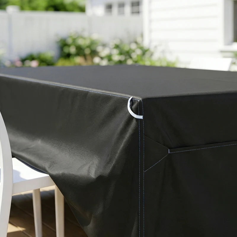 Outsunny Housse Salon de Jardin Extérieure Imperméable 420D Tissu Oxford, avec Évent et Sac de Rangement, 180x120x74cm, Noir