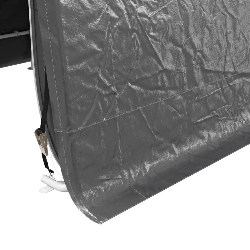 Outsunny Abri de jardin tente de stockage 2 portes zippées cadre métallique 280 x 240 x 240 cm gris foncé