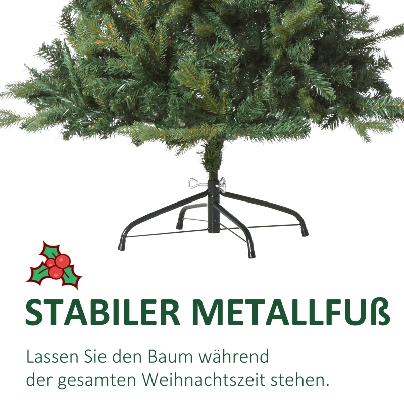 HOMCOM kerstboom 1,5 m dennenboom kunstspar 946 takken metalen voet PVC wit