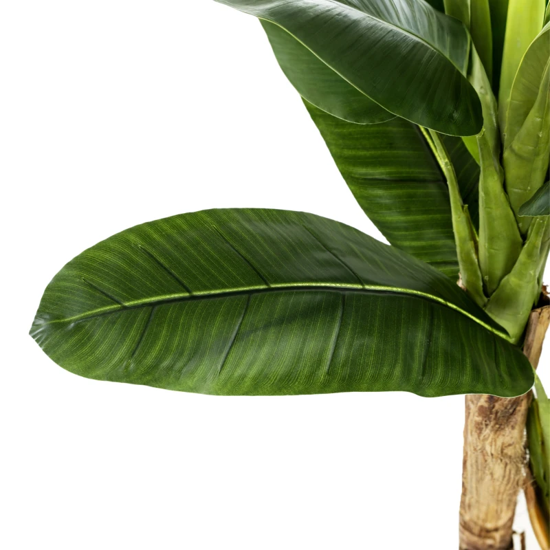 HOMCOM Lot de 2 plantes artificielles intérieurs 150 cm bananiers en pot décoration pour maison, bureau, salon, chambre