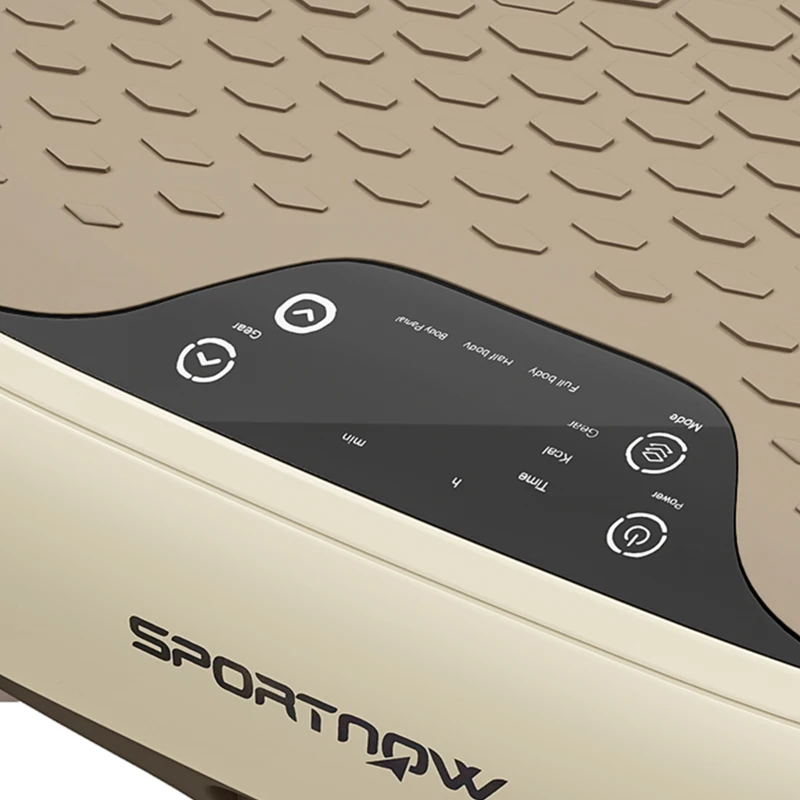 SPORTNOW Plateforme Vibrante, 20 Niveaux de Vitesse, 3 Programmes, Écran LED et Télécommande, 46 x 33 x 13,5 cm, Beige
