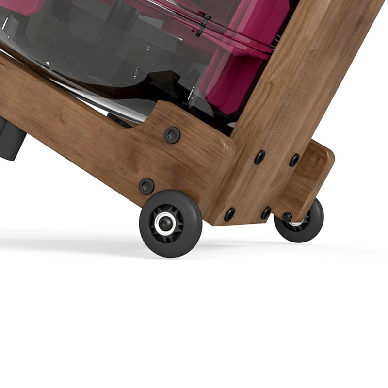 SPORTNOW Rameur à Eau Rameur Appartement Pliable Double Rail Aluminium Capacité 158kg Connexion Bluetooth 182x42x67cm Chêne