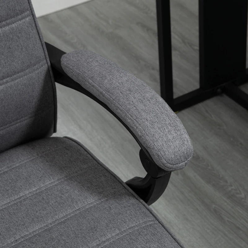 Vinsetto Cadeira de Escritório Giratória Reclinável com Altura Ajustável e Apoio para os Pés Retrátil 68x67x106-114 cm Cinza