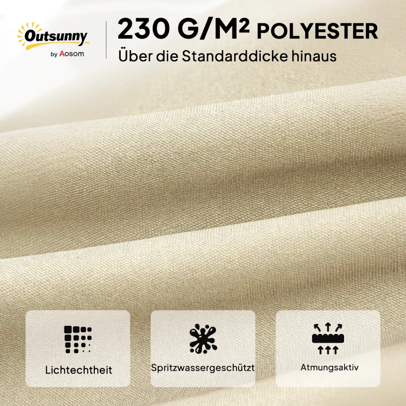 Outsunny Outdoor-Kissen-Set für Bank oder Hollywoodschaukel, zweifarbig, Polyester, Schaumstoff, 180 x 110 x 8 cm, Beige