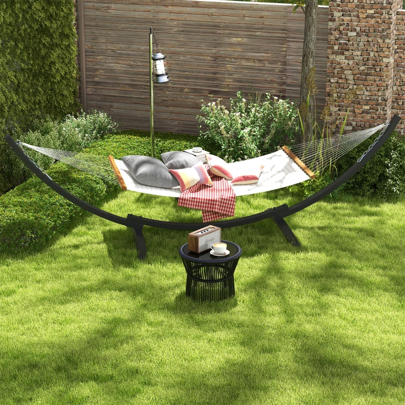 Outsunny Support Pied de hamac Structure Robuste métal époxy, longueur 360 cm pour hamacs de 270 à 330 cm, gris