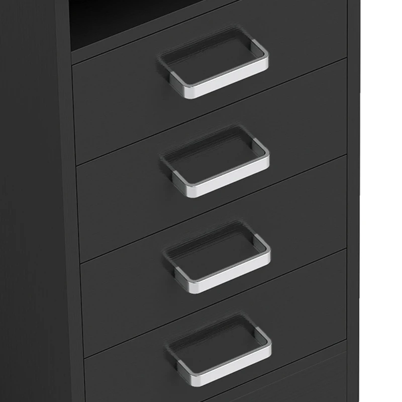HOMCOM Escritorio moderno con 5 cajones, gran superficie, 1 compartimento abierto, cajón con cerradura, 110 x 50 x 76cm, negro