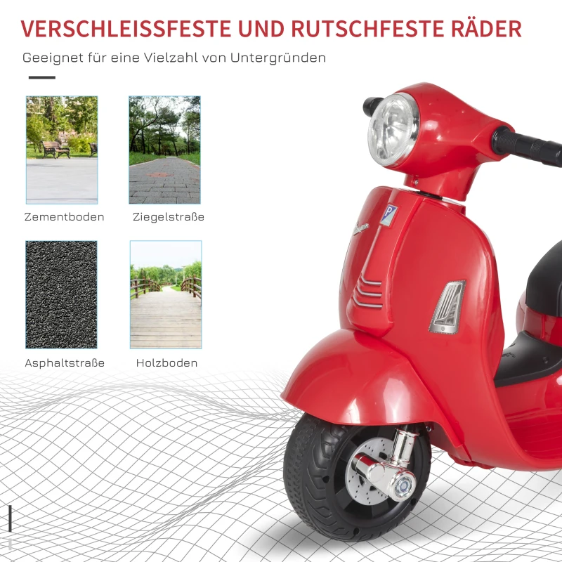 HOMCOM Elektrische motorfiets kindermotorfiets elektrisch voertuig 3 t/m 6 jaar rood(m-7)