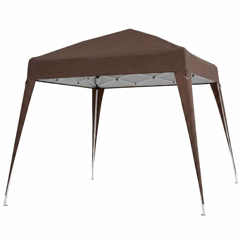 Outsunny Tonnelle Barnum de Jardin Pop-up Pliant 2,4 x 2,4 m Acier Polyester Sac de Transport Chocolat
