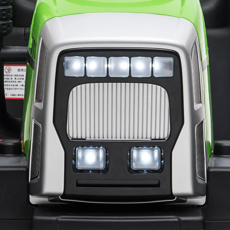 HOMCOM Elektrische kinderauto, kindertractor, inclusief ouderlijke afstandsbediening, maximale snelheid van 6 km/u, groen + zwart(m-10)