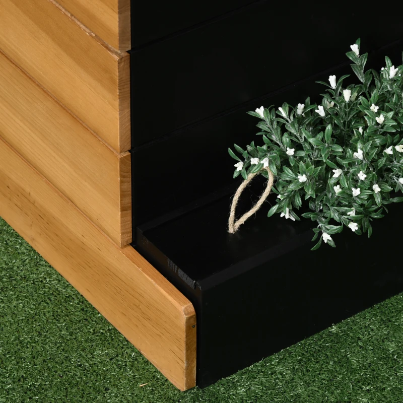 Outsunny verhoogd bed met 4 plantenbakken, bloembak met zelfbewateringssysteem