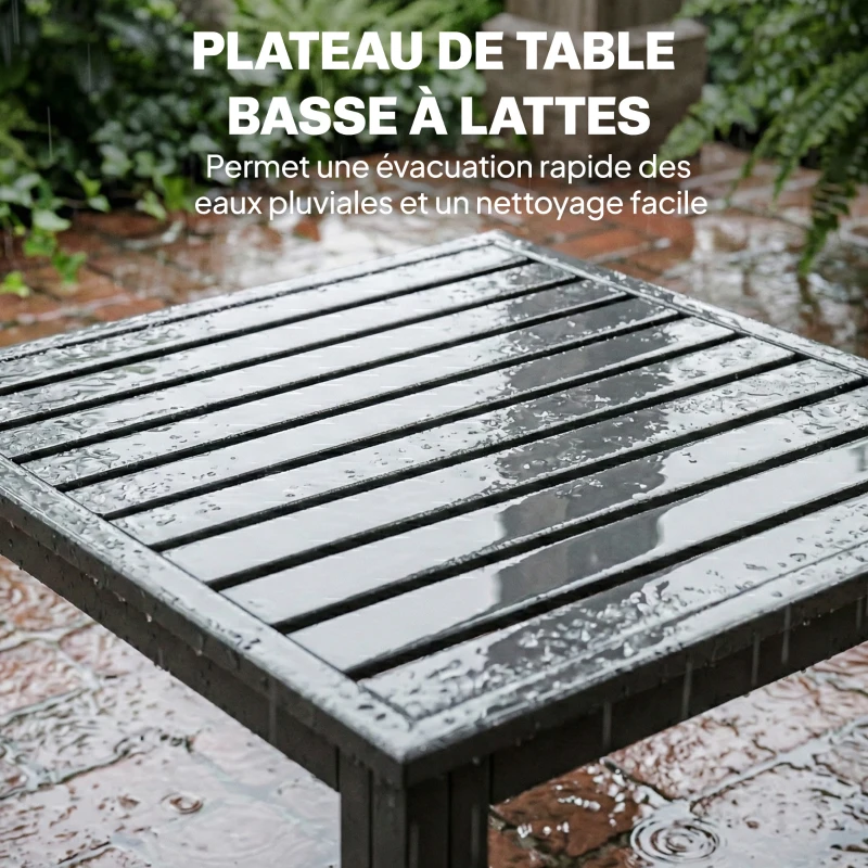Outsunny Salon de Jardin Mobilier de Terrasse 3 Pièces 4 Places Modulable avec Accoudoir Réglable Coussins Épais 16cm Gris