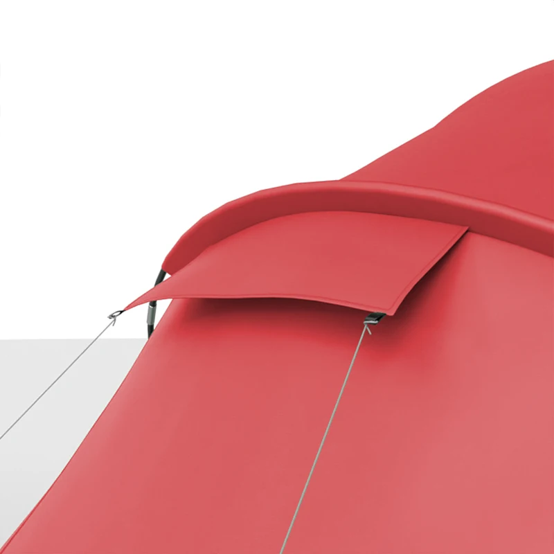Outsunny Tente de camping familiale 4 personnes tente dôme étanche légère, ventilée 2 cabines fenêtre grande porte gris rouge