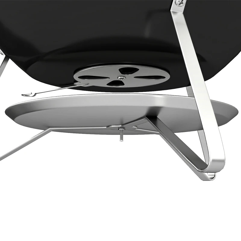 Outsunny Fumoir 3 en 1 avec 3 Grilles de Cuisson, Thermomètre Intégré, Ventilation Réglable, 62,5x47,5x91cm, Noir