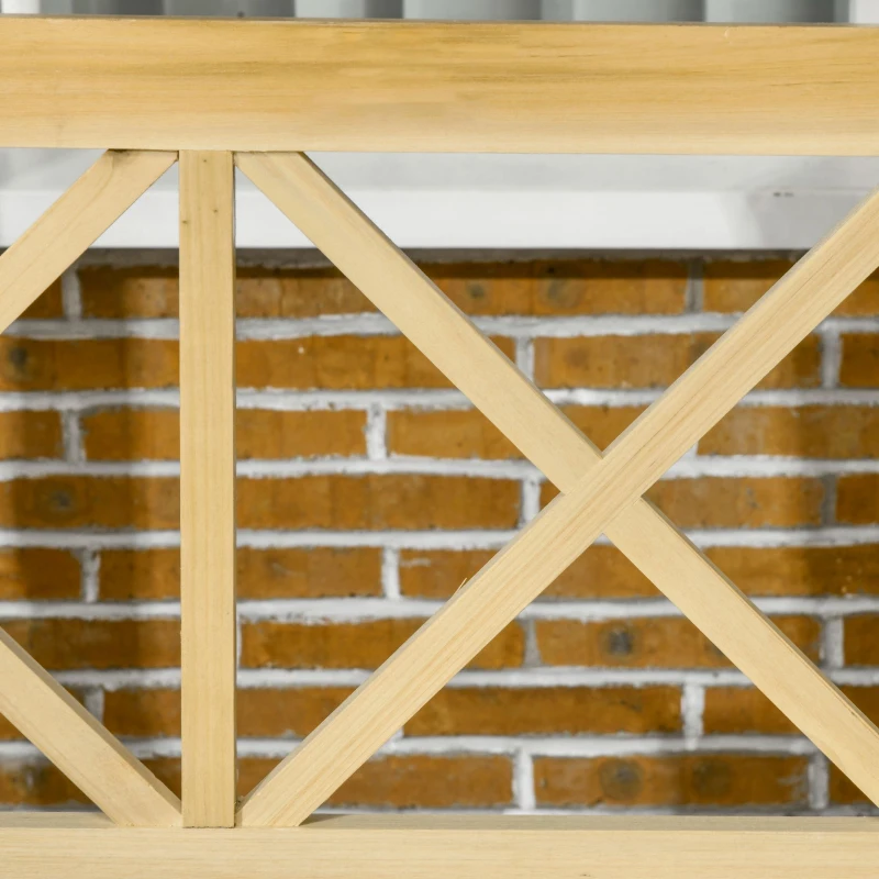 Outsunny schommelbank met pergola, 2-zits tuinschommel, massief hout, naturel