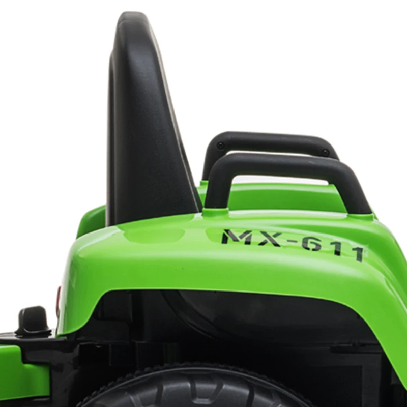 HOMCOM Elektrische kinderauto, kindertractor, inclusief ouderlijke afstandsbediening, maximale snelheid van 6 km/u, groen + zwart(m-13)