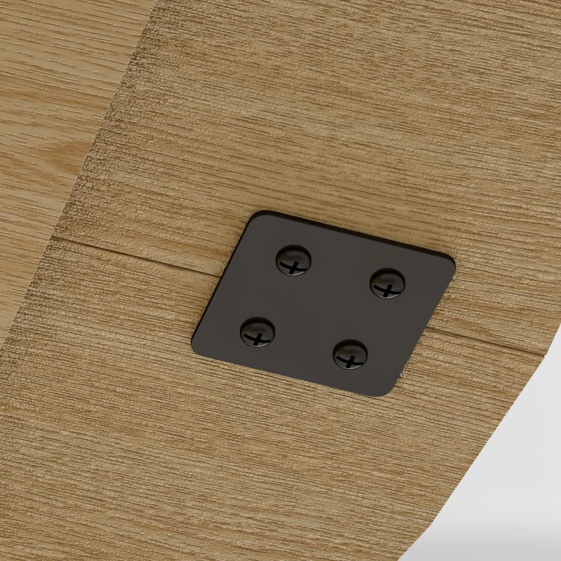 HOMCOM Table à manger ronde pour 4-6 personnes, Ø 120 x 75 cm, table de cuisine avec base cylindrique cannelée, bois naturel