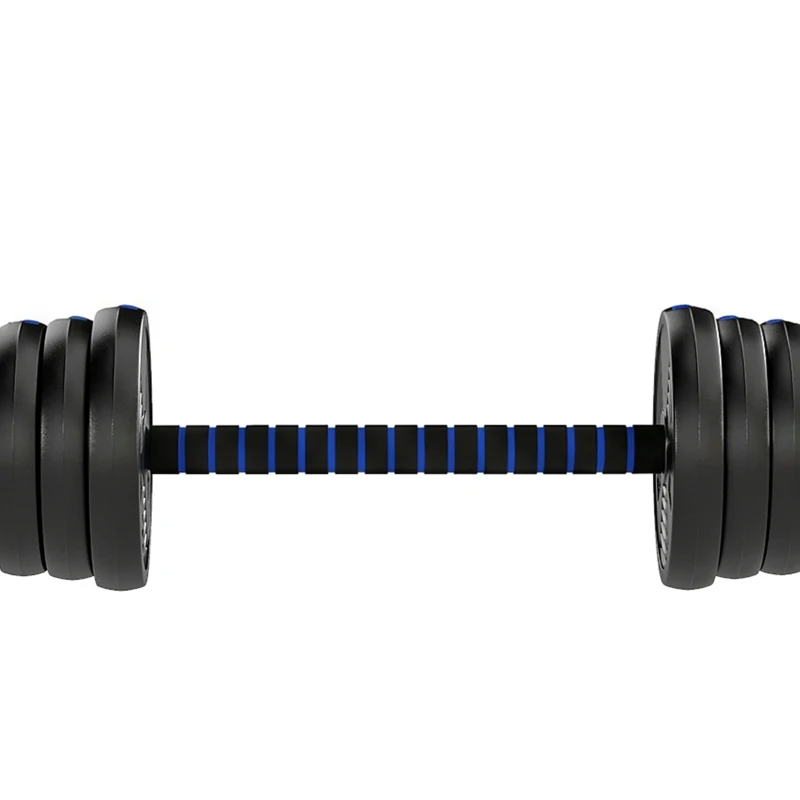 SPORTNOW Kit Haltères Musculation Haltères Réglables 25 kg 3 en 1, Ensemble de Poids Réglable avec Barre d'Extension Bleu