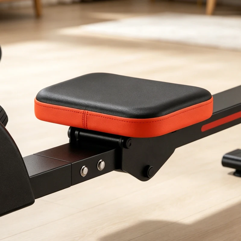 SPORTNOW Rameur Magnétique Appareil de Musculation Bluetooth Connecté Kinomap & Zwift 16 Niveaux de Résistance 135x42x72cm Rouge