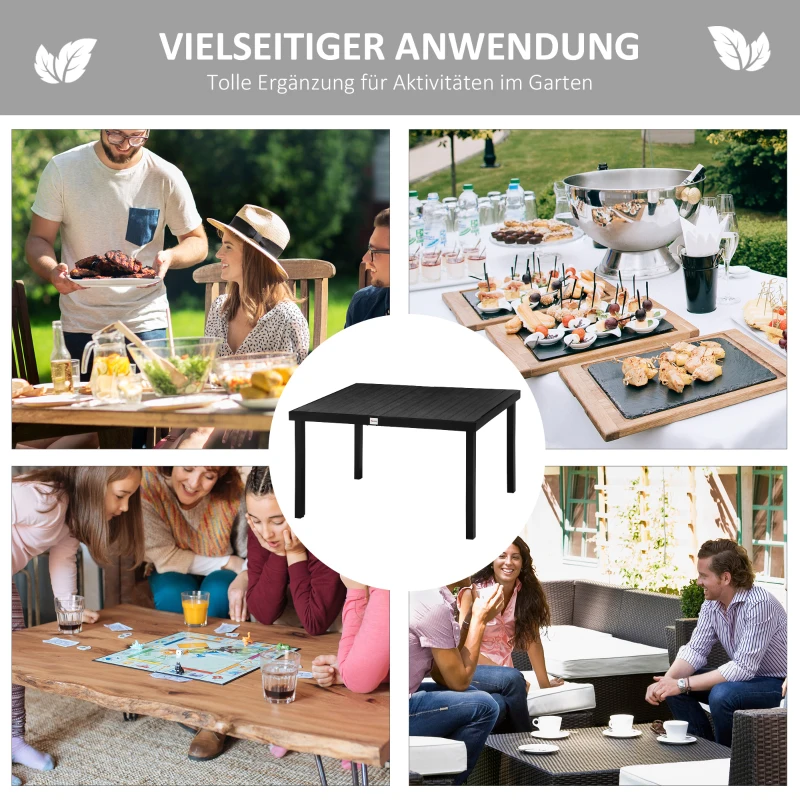 Outsunny tuintafel voor 6 personen, aluminium 140cm x 90cm x 74cm